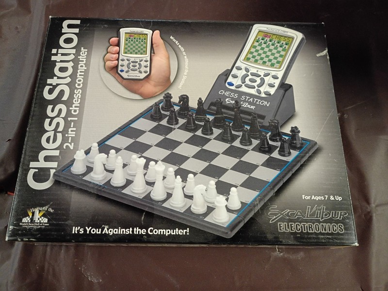EXCALIBUR CHESS STATION 2-in-1 Chess Computer Vintage Electronic Game Complete