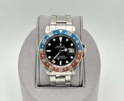 Vintage Rolex GMT Master Pepsi 1675 40mm Red and Blue Bezel Stainless Steel