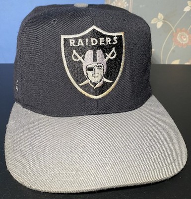 Vintage Oakland Raiders Hat Cap Snap Back Black Gray Blockhead American Needle