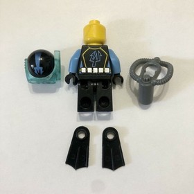 Lego 7771 7773 Aqua Raider Aquaraider Diver #6 Black Flippers Minifigure aqu025