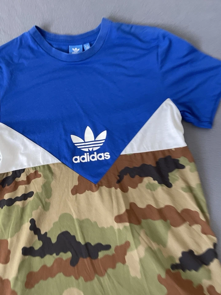 Adidas Climalite T-Shirt Men's Med Blue White Camo Short Sleeve Athletic - Image 3 of 4