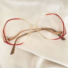 Vintage Womens Dark Pink Drop Arm Eyeglasses Frames Glasses 54 14