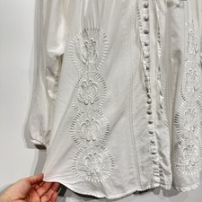 Chemisier Sundance Femme Taille M Blanc Avec Dentelle Florale - Occasion Très Bon état