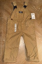 Oshkosh B  gosh Khaki Vestbak Overalls Size 12M NWT