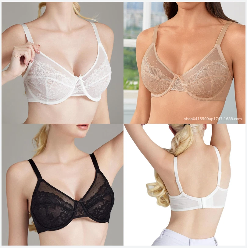 Soutien-gorge Satin Dentelle Jolie Blanc Taille FR100 (EUR85) Bonnet C Sans Armature
