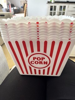 Popcorn Bucket Tub Bowl Retro Plastic Large Size Set of 8 Home Movie Theater