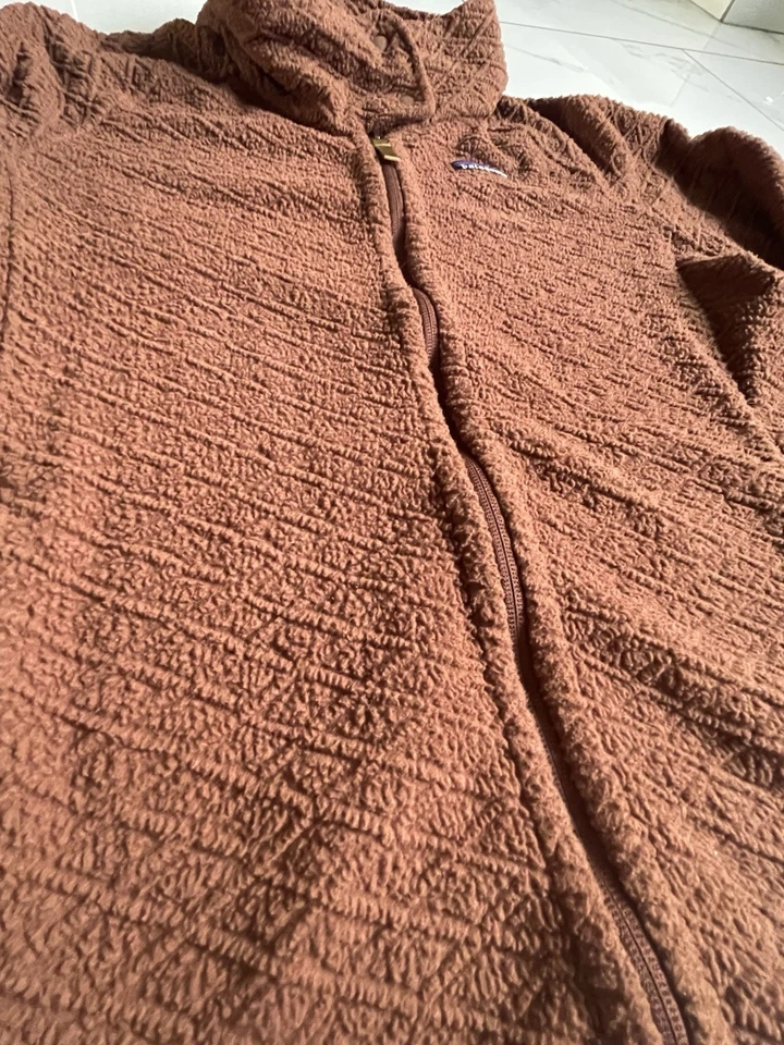 Chaqueta polar PATAGONIA Diamond Capra cremallera completa patrón de cable de terracota talla L Foto 4 de 4