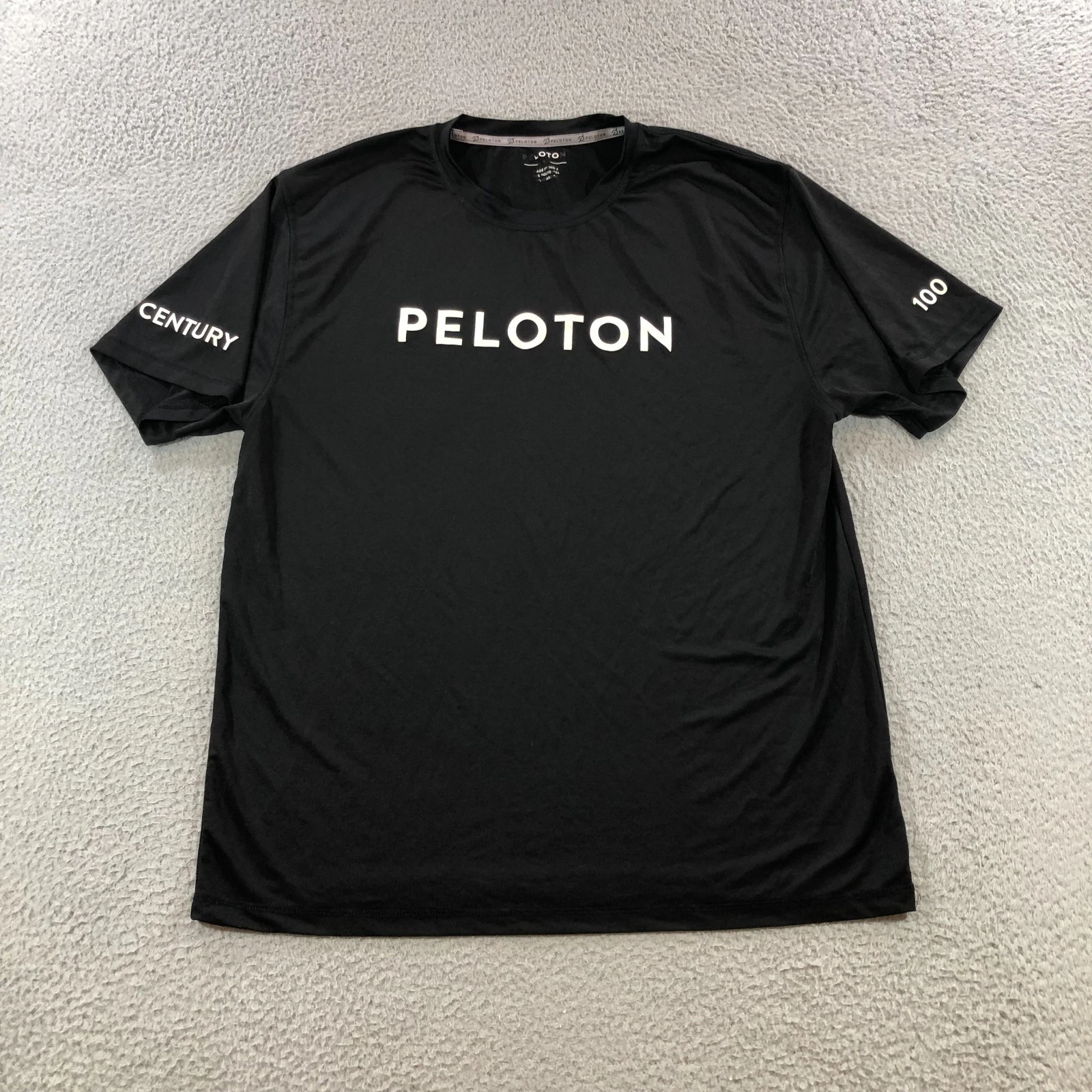 peloton t shirt mens L black active quick dry