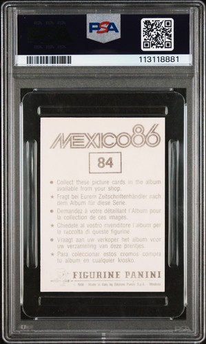 1986 PANINI MEXICO '86 #84 DIEGO ARMANDO MARADONA PSA 7 - Foto 2 di 3