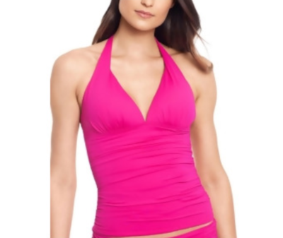TOP Lauren Ralph Lauren Solid Molded Cup Halter Tankini Top Orchid