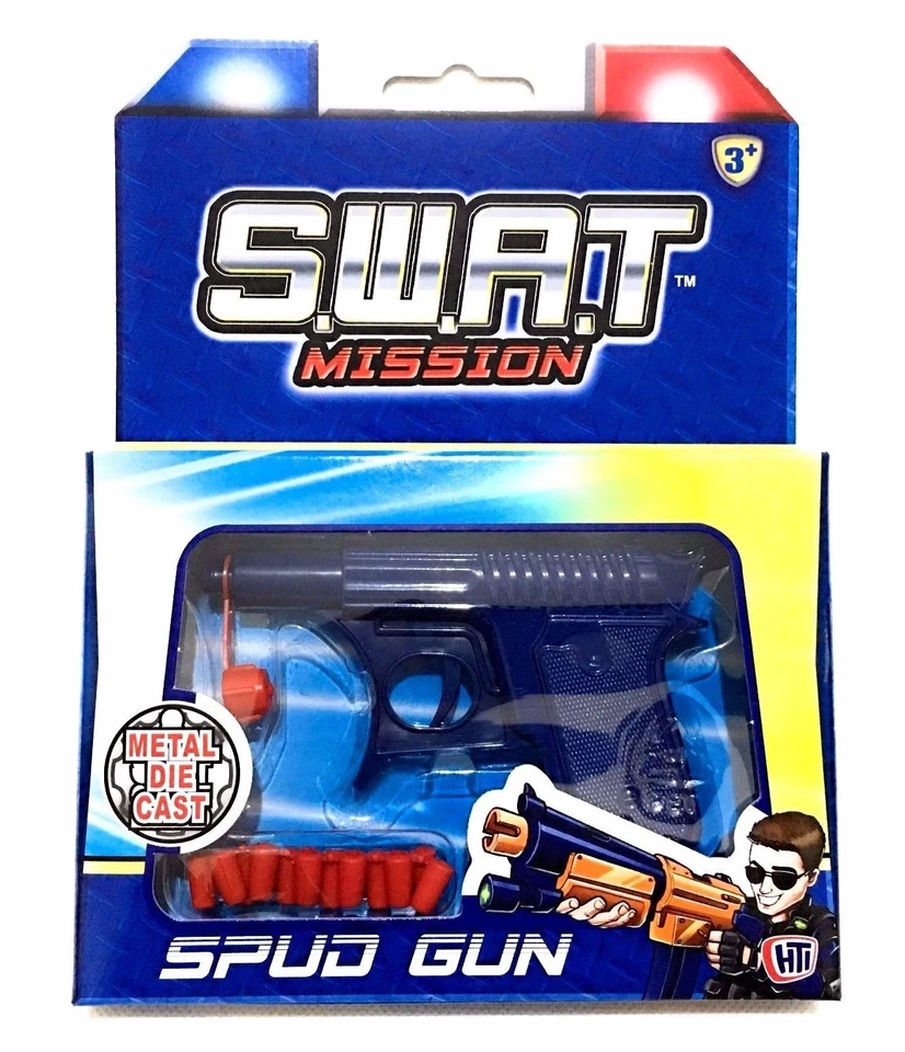 Spud Gun Retro Metal Die Cast Water Gun Potato Gun 3in1 Outdoor Play Toy - 3+ 