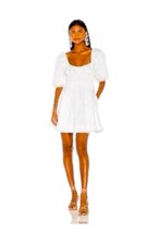 Faithfull the Brand Arles white cotton lined mini dress Sz Small nwt