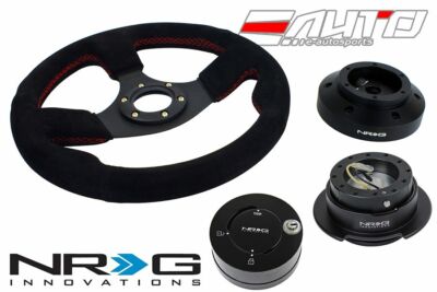 NRG 320mm Race Suede Red St steering wheel + 101H Hub Gen2.5 BK Release Lock LB