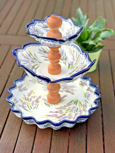 Bunzlauer Ceramic Whatnot 3-Stöckig 30 CM From Poland Handpainted Unicum - Bild 3 von 9
