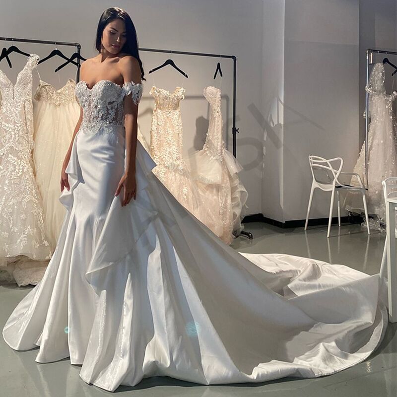 Mermaid Wedding David's Bridal Detachable Train Mermaid Wedding Dress With Detachable Train Off Shoulder Lace Bridal Gown Mermaid Wedding David's Bridal Detachable Train Mermaid Wedding Dress With Detachable Train Off Shoulder Lace Bridal Gown