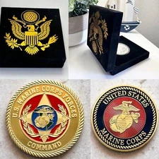 US Marine Corps Force Command Challenge Coin With Special Velvet Case
