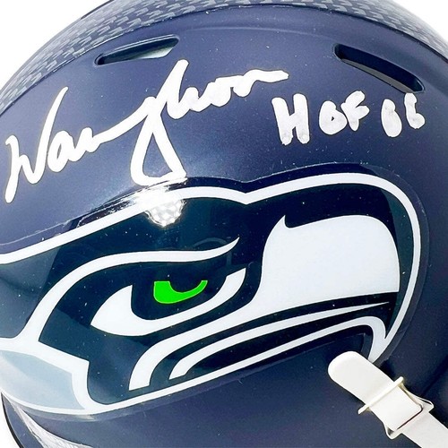 Warren Moon Signed HOF 06 Inscription Seattle Seahawks Speed Mini Football Helme - Picture 2 of 3