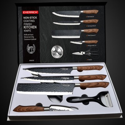Stainless Steel Kitchen Knives Set Tools Forged Kitchen Knife Scissors in Case