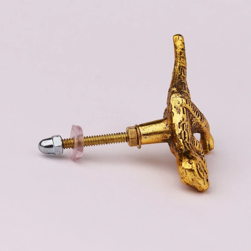 Decorative Golden Dinosaur Aluminium Dresser Knobs Pack of 2 - Image 2 of 3