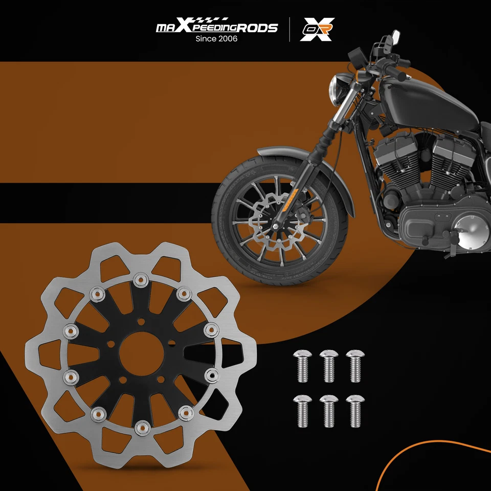 Rotor de freio dianteiro flutuante 11,8" para Harley-Davidson Touring 08-19 Dyna 06-17 - Imagem 2 de 4