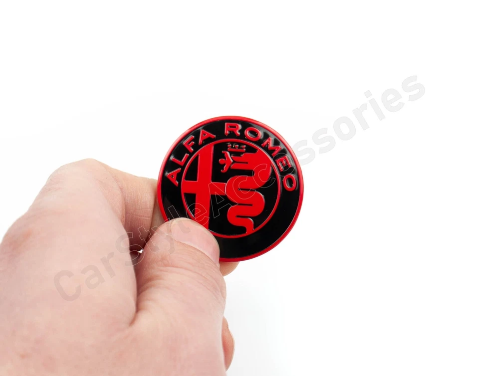 Alfa Romeo Red Badge 147 156 166 GT 155 146 Steering Wheel Replacement Emblem - Image 4 of 4