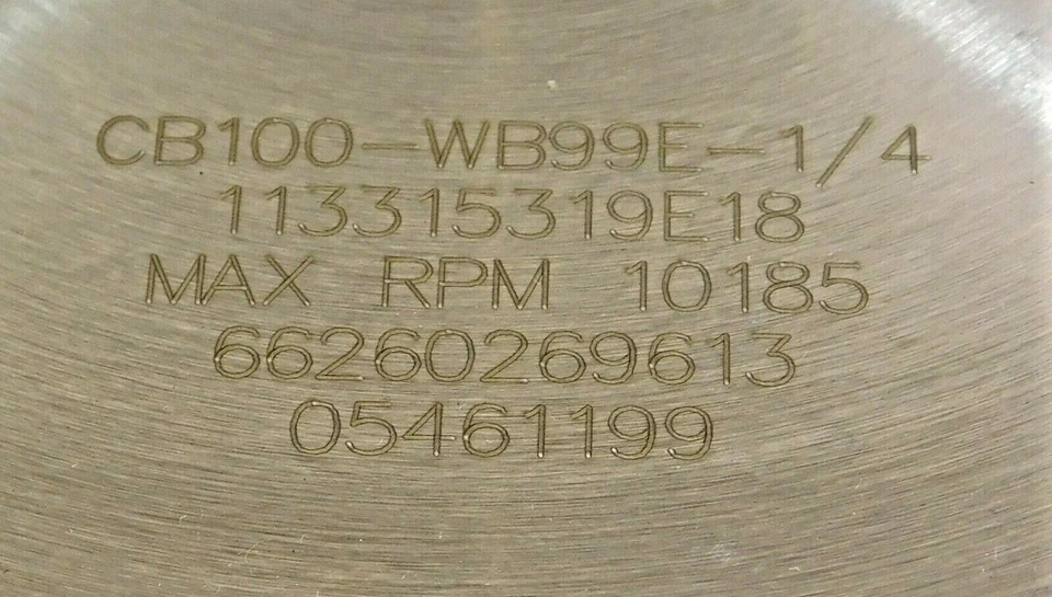 Norton 66260269613 Wheel 1A1R 6" x 0.040" x 1-1/4" CB100-WB99E-1/4 - Image 3 of 4