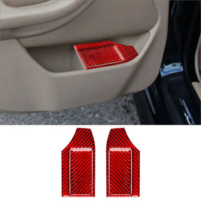 For BMW 5 Series E39 Red Carbon Fiber Interior Rear Door Ashtray Cover Trim 4Pcs
