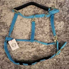 new blue TEKE Horse Halter, Adjustable Cushioned Padding, PONY size: XFull