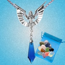 ANGELIC CHAIN Pendant Necklace ANGEL pouch Anne Stokes Crystal Keepers FREE GEM