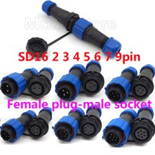 SD16 2-9 Pin Waterproof Power Docking Plug Socket IP67,LED Light Cable Connector