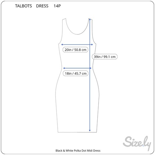 Talbots Petites 14P Black White Polka Dot Lined Sleeveless Belted Midi Dress - Picture 5 of 10