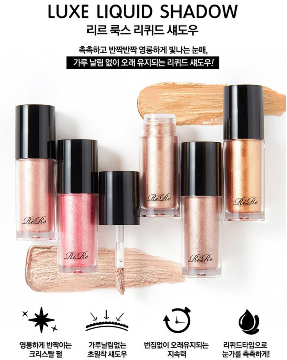 RiRe] Luxe Liquid Eye Shadow 5 Colors, Moist Sparkling