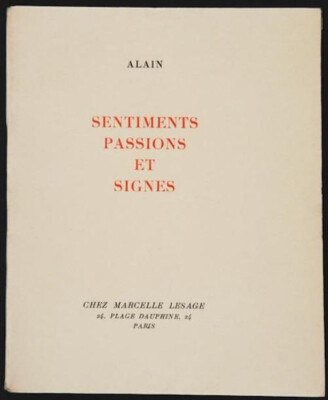 Gefühle, Leidenschaften und Zeichen, Alain,