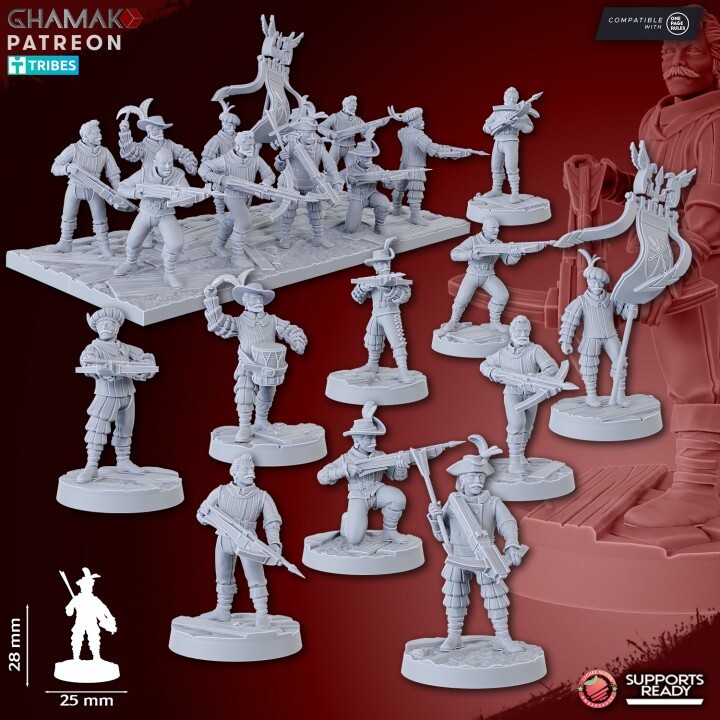 10 Empire Crossbowmen Miniatures for Warhammer Tabletop Battles  