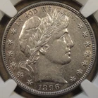 1896 Barber Half Dollar 50c NGC Certified AU50 More White and Undergraded