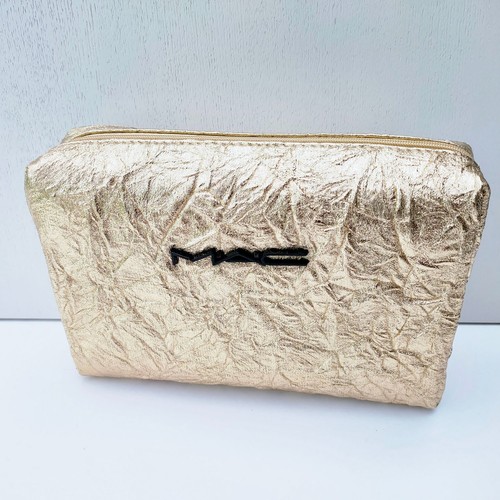 MAC Gold Makeup Cosmetic Bag, Large Size, Travel Toiletry Pouch Case, Brand New! - Picture 2 of 8