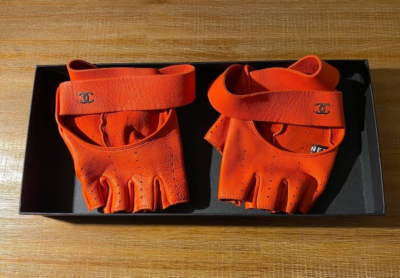 CHANEL Gloves Damen Handschuhe Halbfingerhandschuhe Leder Gr. 7 | eBay