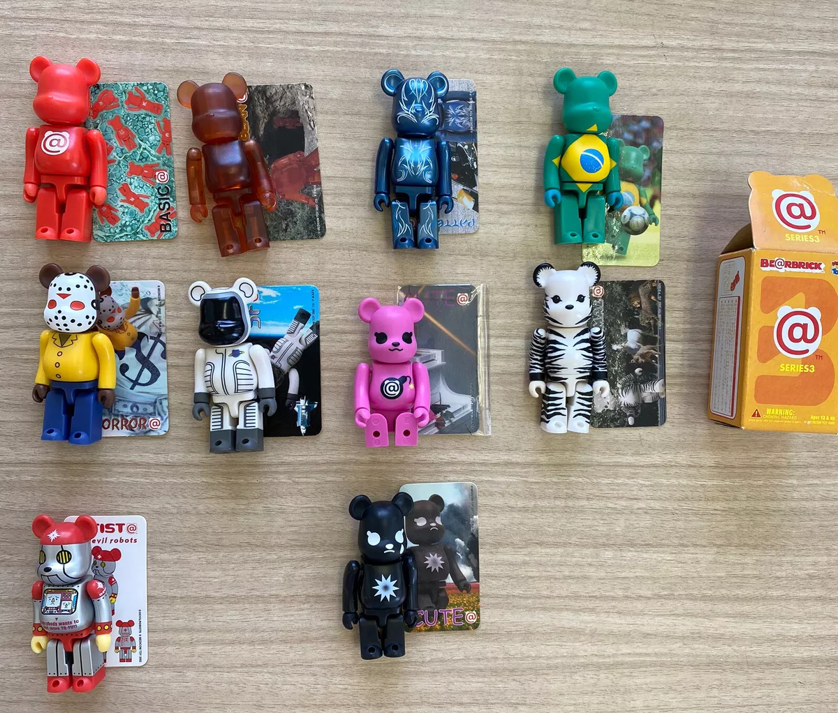 BE@RBRICK MEDICOM TOY Series 3 100% Rare Set Lot of 10 Bulk Sale ALL WITH  CARDS