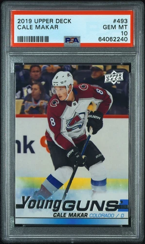 2019-20 Upper Deck Young Guns Rookie RC Cale Makar #493 AVALANCHE PSA 10