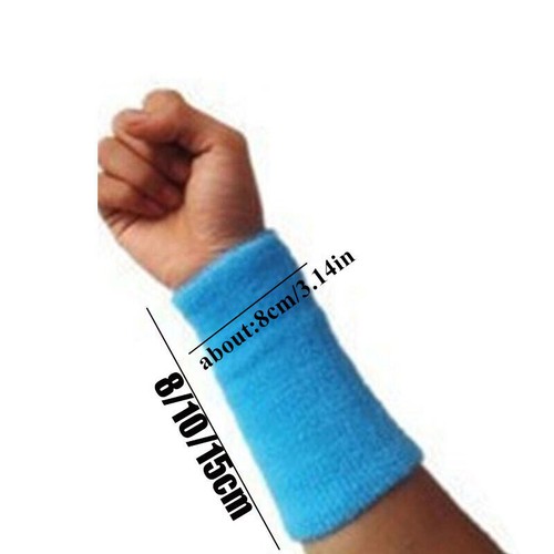 Unisex Wrist Sweat Bands Cotton Wristband Sweatband Sports Baseball Basketball - Picture 7 of 52