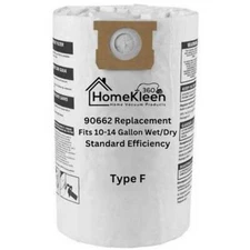 VacBagsUSA® Dust Filter Bag for 90662 Type F fits 10-14 Gallon Shop Vac