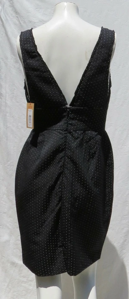 NUEVO $490 ZAC POSEN Z SPEAD Negro Blanco Punto Reloj de Arena Sin Mangas Vestido Vaina EE. UU. 8 Foto 3 de 4