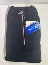 Tailored Sportsman ICEFIL Short Sleeve Ziptop Shirt Black/ Rose Gold Large