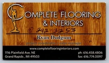 2010s 2020s Business Card Complete Flooring & Interiors Grand Rapids MI V2 Vtg