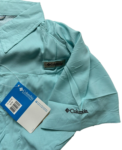 Columbia PFG Button Up Shirt Youth Boys Size M Vented Omni Shade, Teal, NEW NWT - Picture 9 of 15