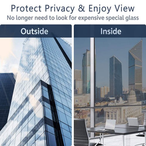 2-5m Reflective One Way Mirror Window Film Mirrored Privacy Glass Solar Tint UK - Picture 4 of 10