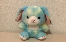 Daiso Japan Bunny Rabbit Plush Stuffed Animal Kawaii Blue Tie Dye Lovey Soft 12"