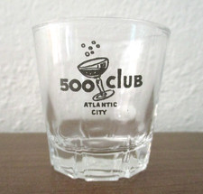 THE 500 CLUB Atlantic City FRANK SINATRA DEAN MARTIN RAT PACK vintage VERRE SHOT