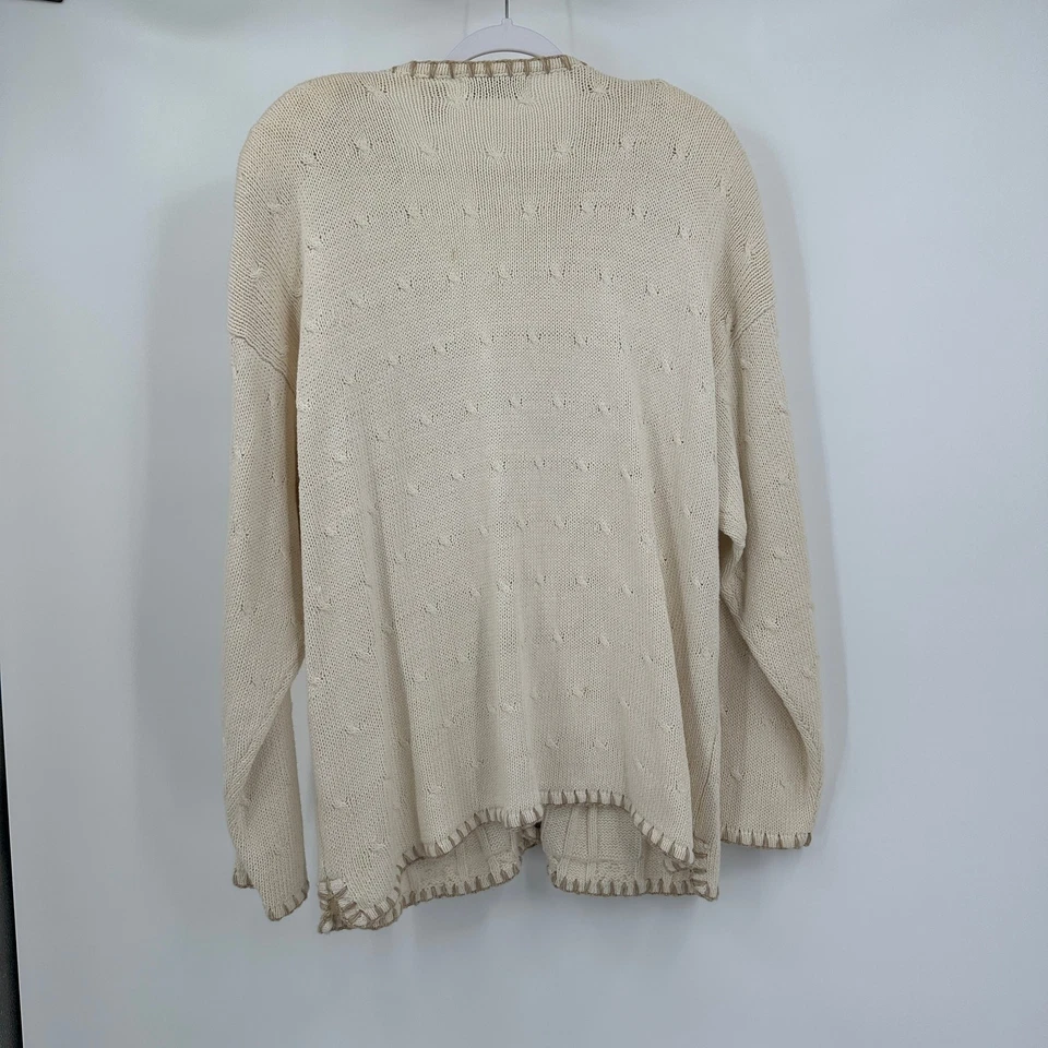 Cárdigan suéter Northern Isles II para mujer pescador talla 1X grueso tejido con cable Foto 2 de 4