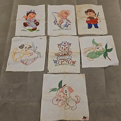 9 - Vintage Kiddie Quilt Pattern Blocks Children Boys Girl Animals Dog Cat
